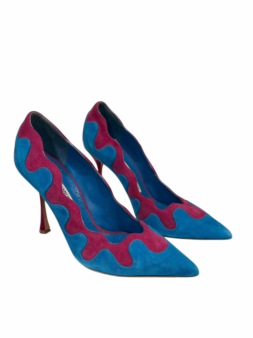 Manolo Blahnik Blue Purple Suede Ulderica Pumps
